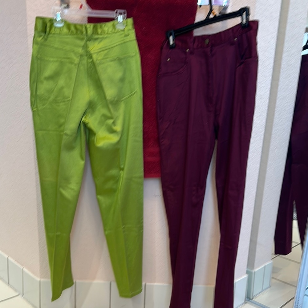 Newport News Skinny Pants Green and Red